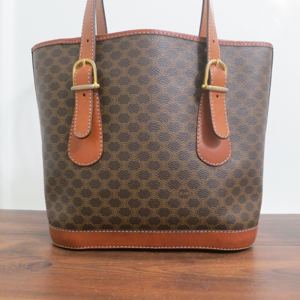Celine Macadam Tote with COA Size Medium Vintage Circa 1970-80 - Picture 12 of 16